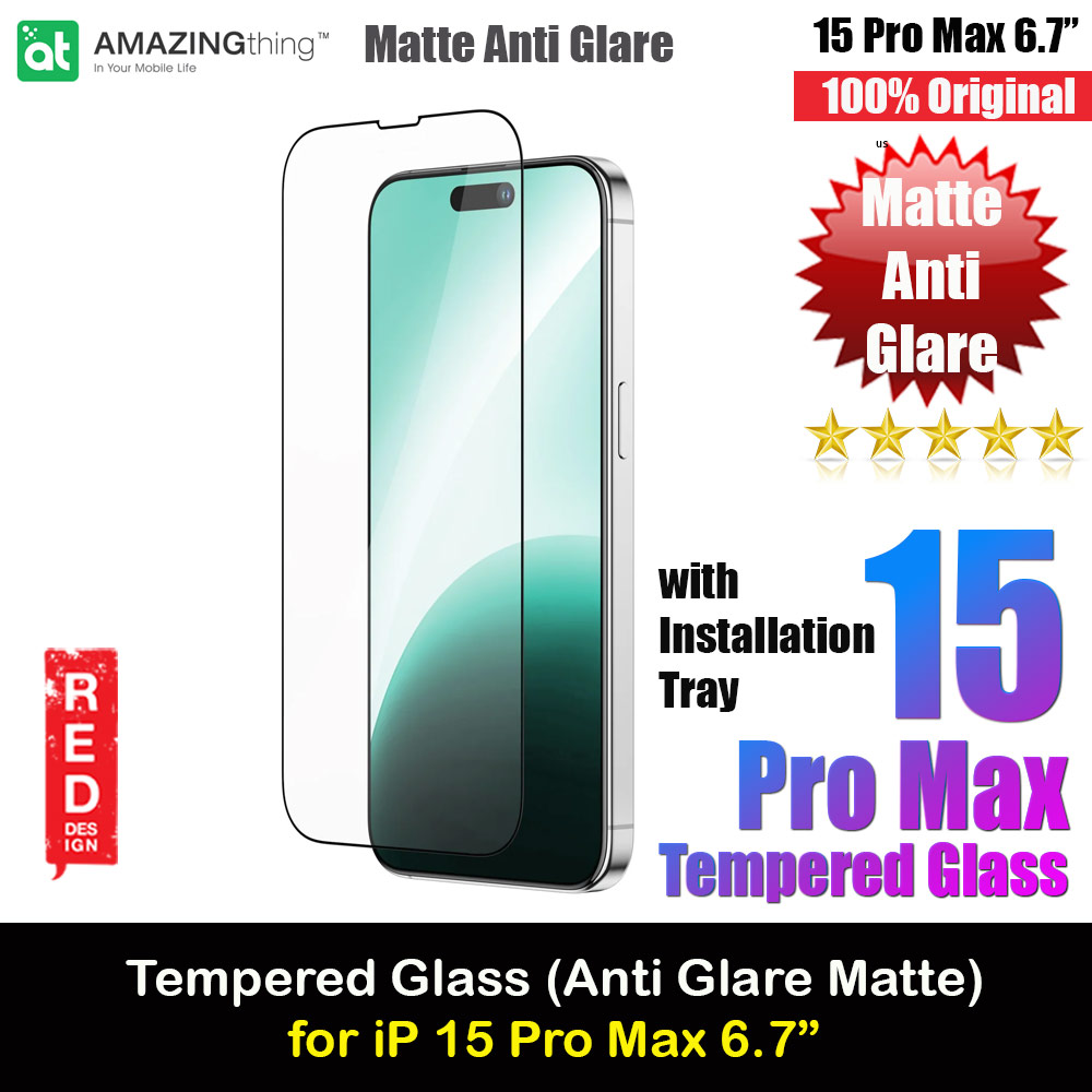 Amazingthing Radix Fully Covered Tempered Glass for iPhone 15 Pro Max 6.7 (Matte Anti Glare)