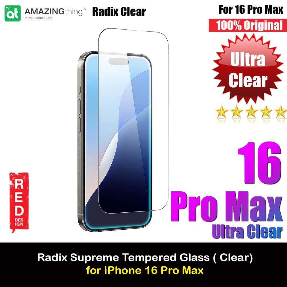 Amazingthing Radix Supreme Fully Covered Tempered Glass for iPhone 16 Pro Max 6.9 (Ultra Clear)