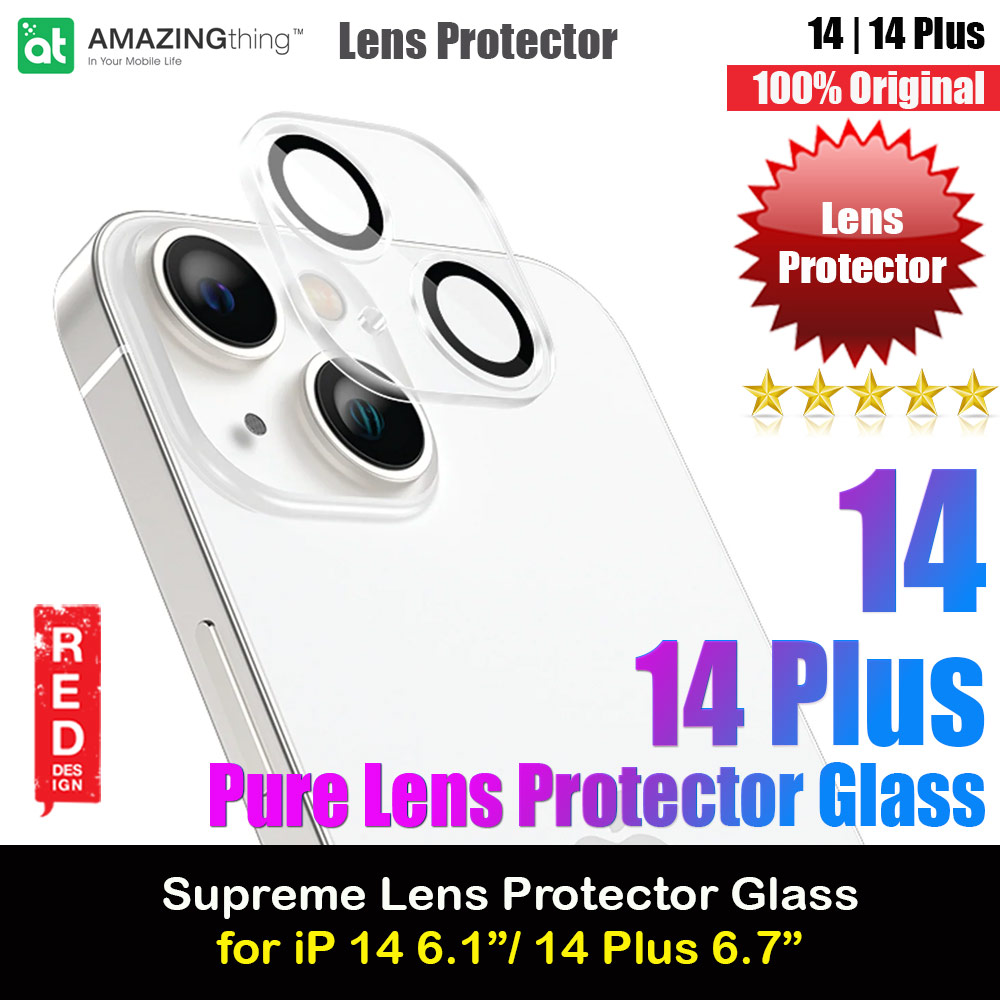 Amazingthing Supreme Glass Pure Camere Lens Glass Protector for iPhone 14 6.1 iPhone 14 Plus 6.7 (Clear)