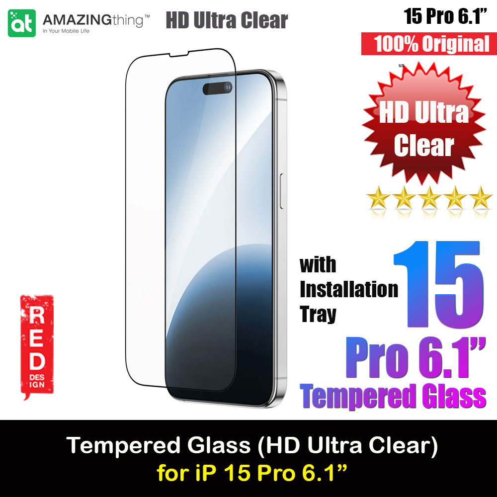 Amazingthing Radix Fully Covered Tempered Glass for iPhone 15 Pro 6.1 (HD Ultra Clear)