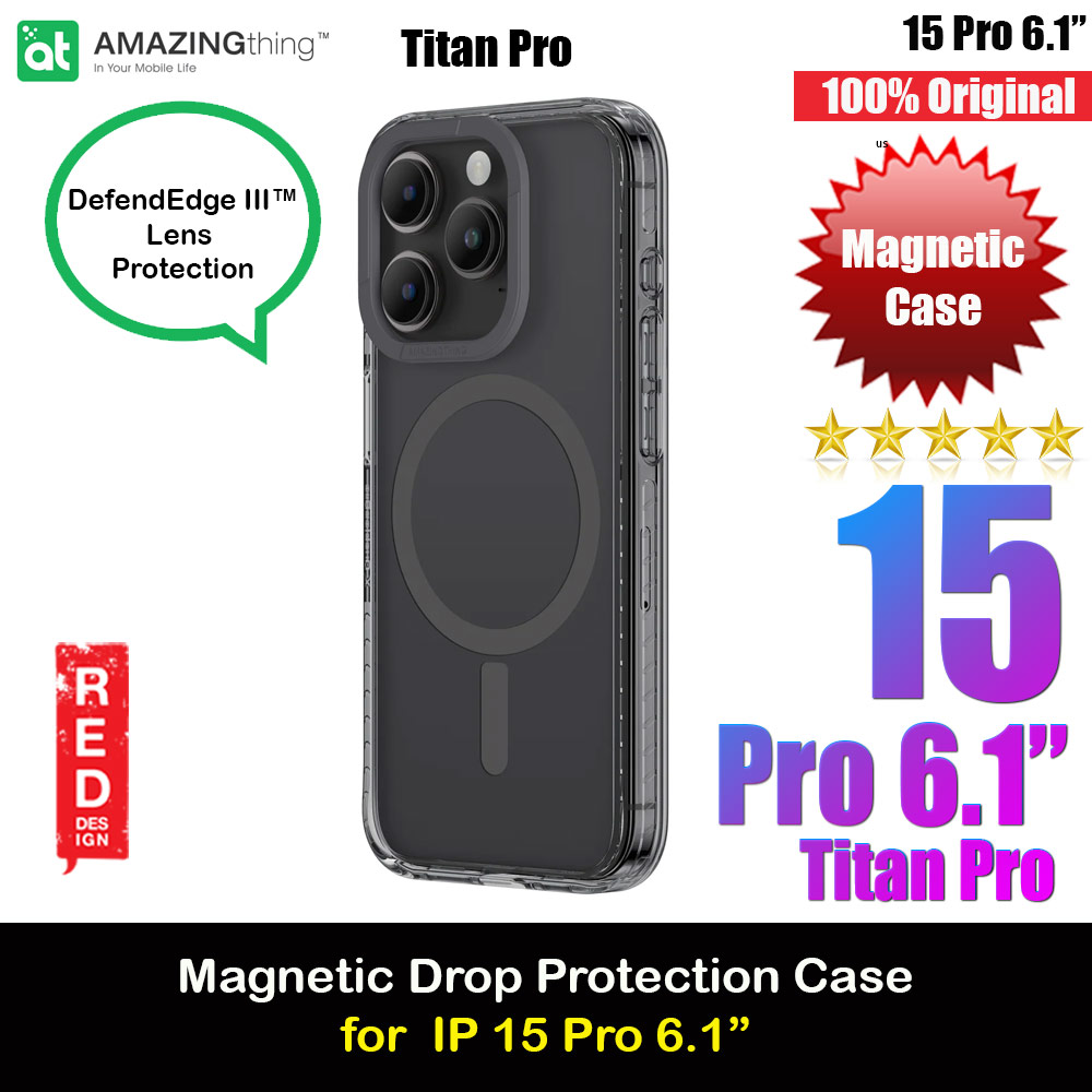 Amazingthing TITAN PRO Drop Proof Magnetic Case for iPhone 15 Pro 6.1 (Black)