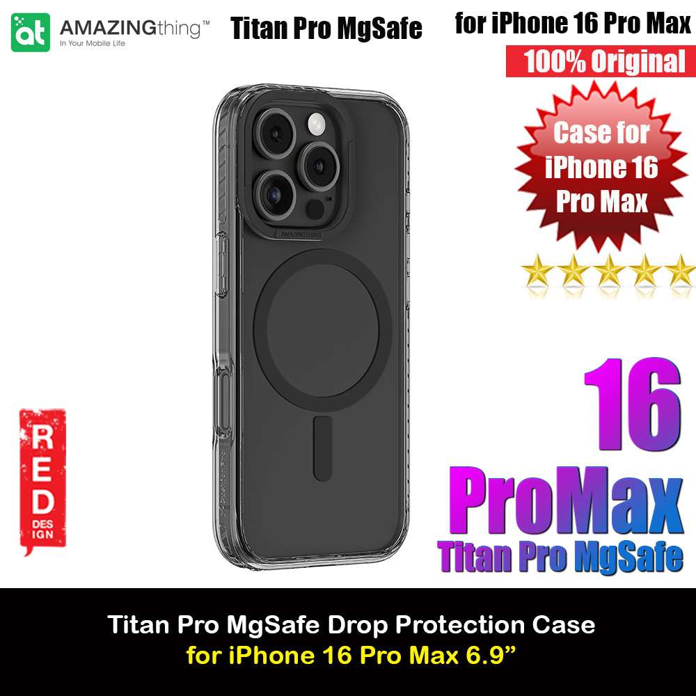 Amazingthing TITAN PRO Magsafe Compatible Drop Proof Case for iPhone 16 Pro Max 6.9 (Black)
