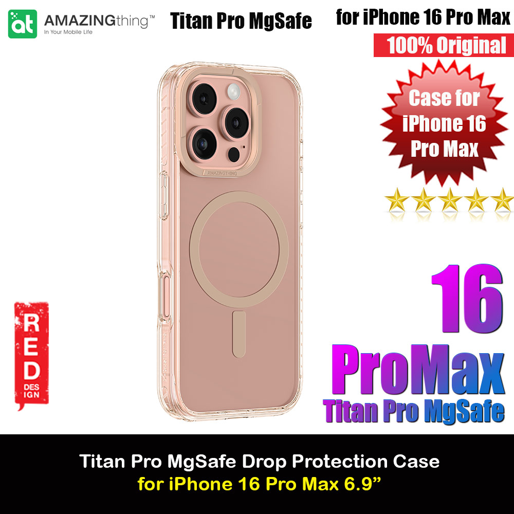 Amazingthing TITAN PRO Magsafe Compatible Drop Proof Case for iPhone 16 Pro Max 6.9 (Rose Gold)