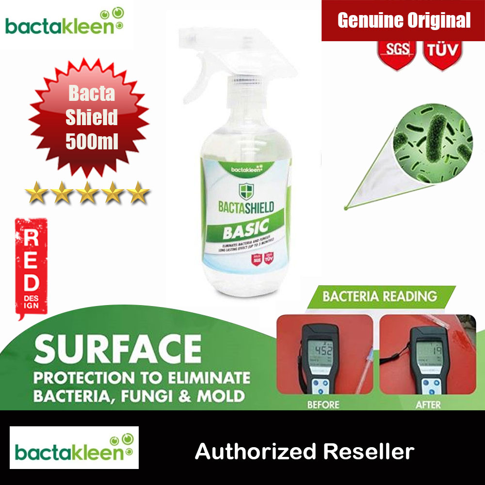 Bactakleen Bactashield World's first semi permanent anti-bacterial coating water-based and non-toxic bacteria killing Eliminate tabacco odours and also fungus odours Apply at cars school hotel  Public Transportation Gyms Toilets Bedroom 500ml