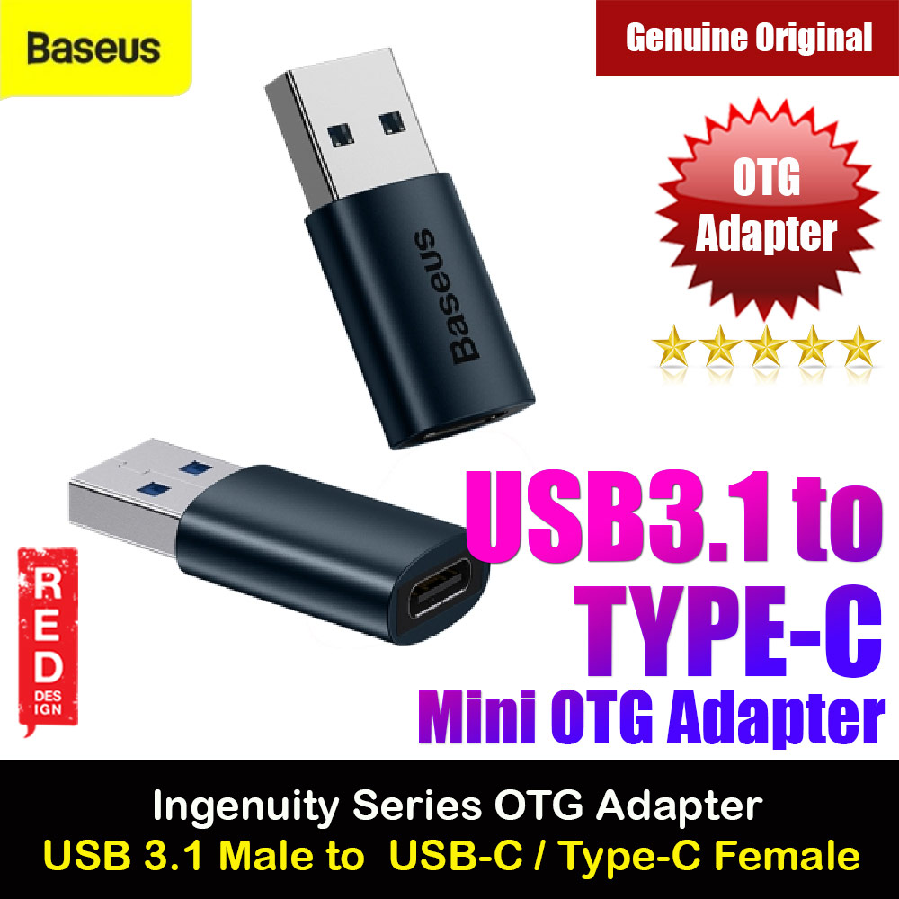 Baseus Ingenuity Series USB 3.1 Male to  USBC TypeC Female Mini OTG Adapter (Dark Blue)