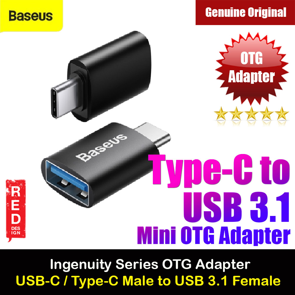 Baseus Ingenuity Series USBC TypeC Male to USB 3.1 Female Mini OTG Adapter (Black)