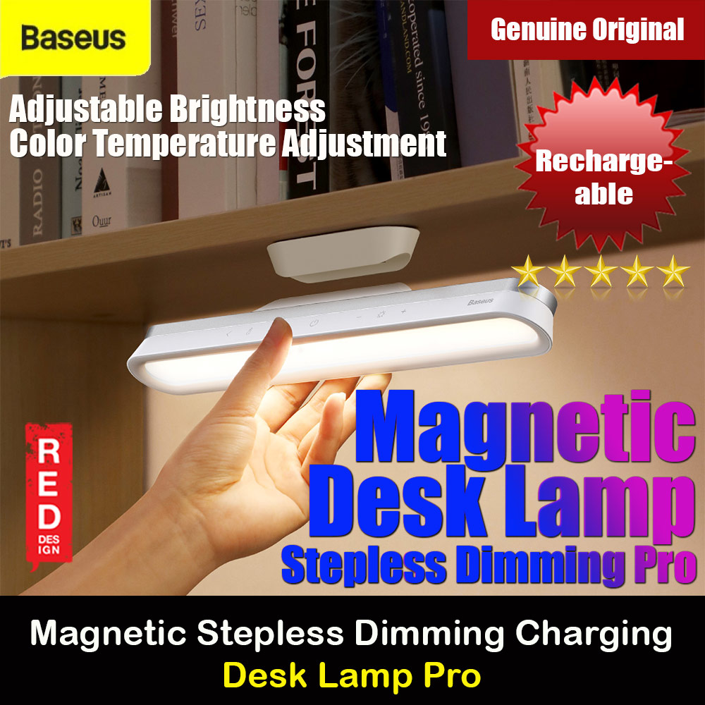 Baseus Magnetic Adjustable Brightness Color Temperature Stepless Dimming Charging Desk LED Lamp Pro (White)