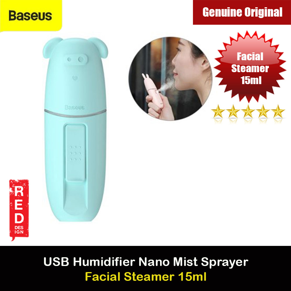 Baseus USB Humidifier Nano Mist Sprayer Facial Steamer Rejuvenating Skin Moisturizing Haydrate Sprayer 15ml (Cyan)