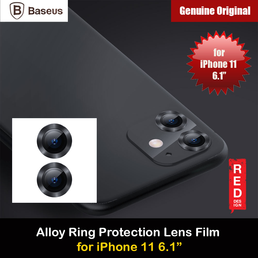 Baseus Alloy Ring Lens Film Protector Independent Fully Cover Lens Film for iPhone 11 6.1  (Black)