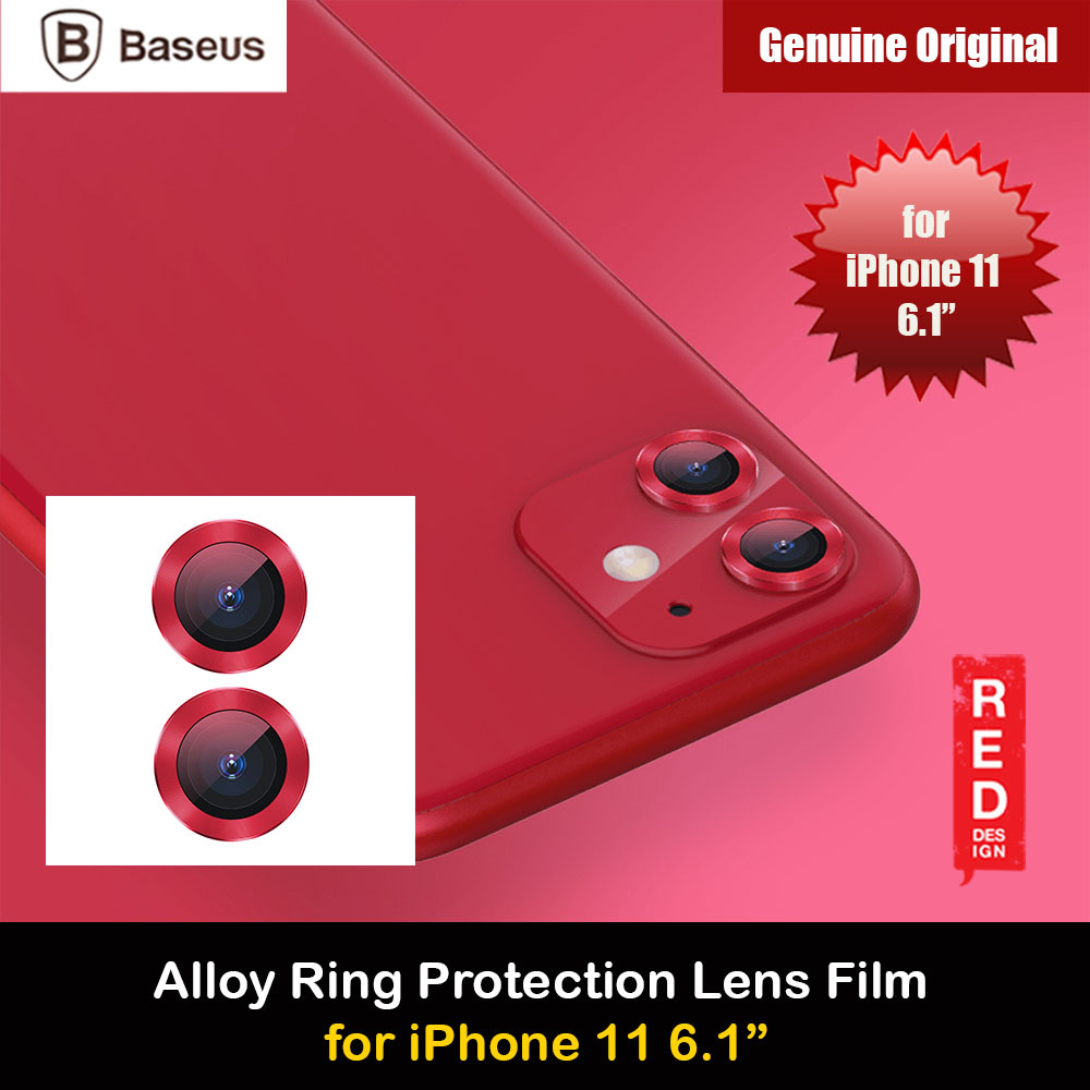 Baseus Alloy Ring Lens Film Protector Independent Fully Cover Lens Film for iPhone 11 6.1  (Red)