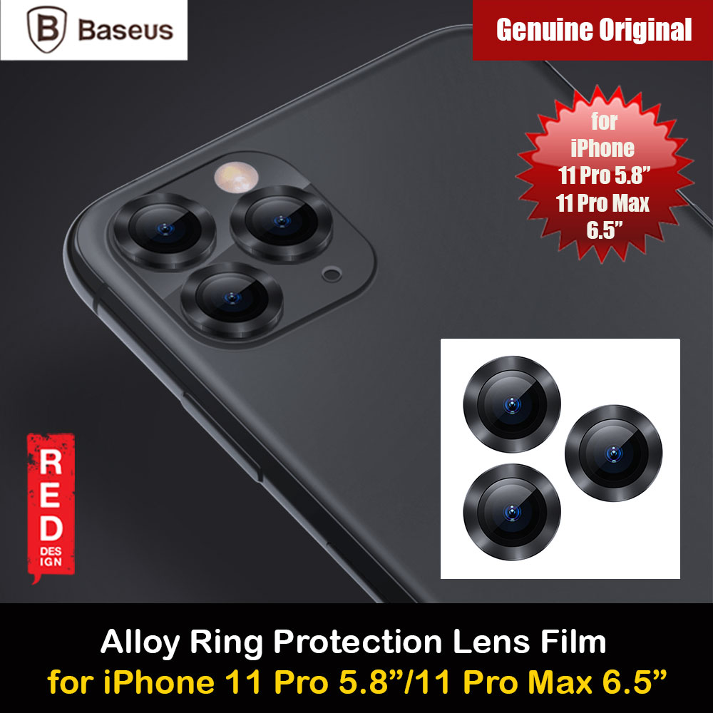 Baseus Alloy Ring Lens Film Protector Independent Fully Cover Lens Film for iPhone 11 Pro Max 6.5 iPhone 11 Pro 5.8  (Gray)