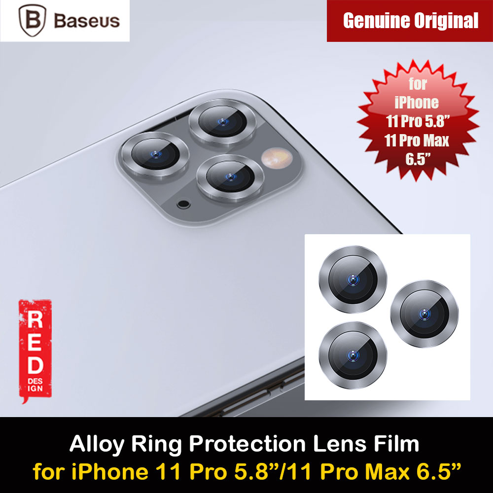 Baseus Alloy Ring Lens Film Protector Independent Fully Cover Lens Film for iPhone 11 Pro Max 6.5 iPhone 11 Pro 5.8  (Silver)