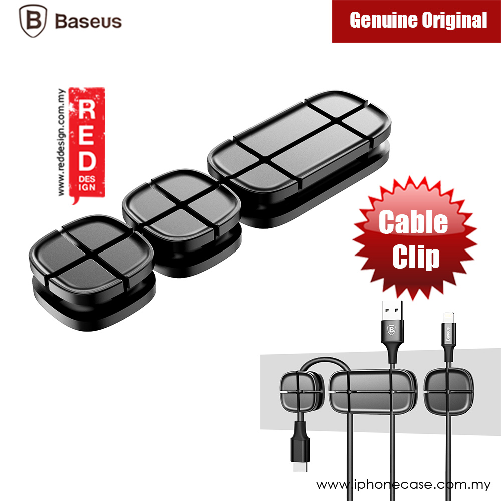 BASEUS Cross Peas Magnetic Cable Clip USB Cord Holder Wire Management (Black)