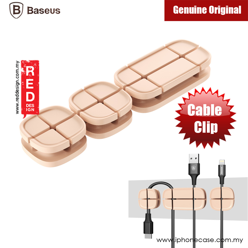 BASEUS Cross Peas Magnetic Cable Clip USB Cord Holder Wire Management (Peach Brown)