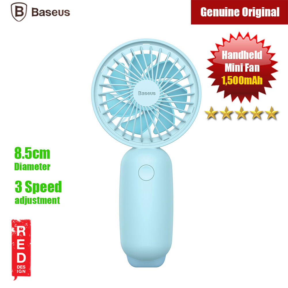 Baseus 1500mah Rechargeable Battery Fan Office Home Outdoor Portable Handheld Mini Fan 3 Speed Adjustable Cooling Fan (Blue)