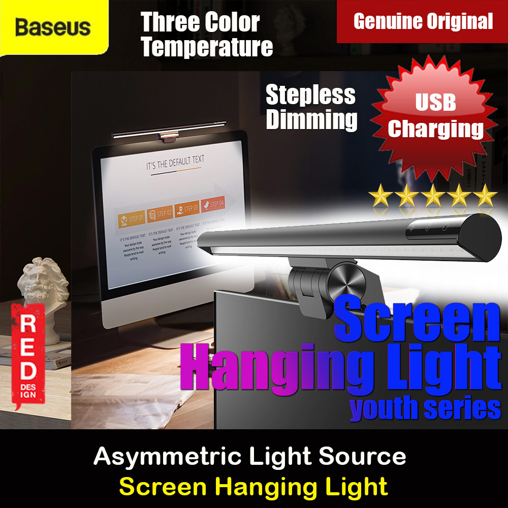 Baseus iWork Series USB Asymmetric Light Source Screen Hanging LED Light Youth (Black)