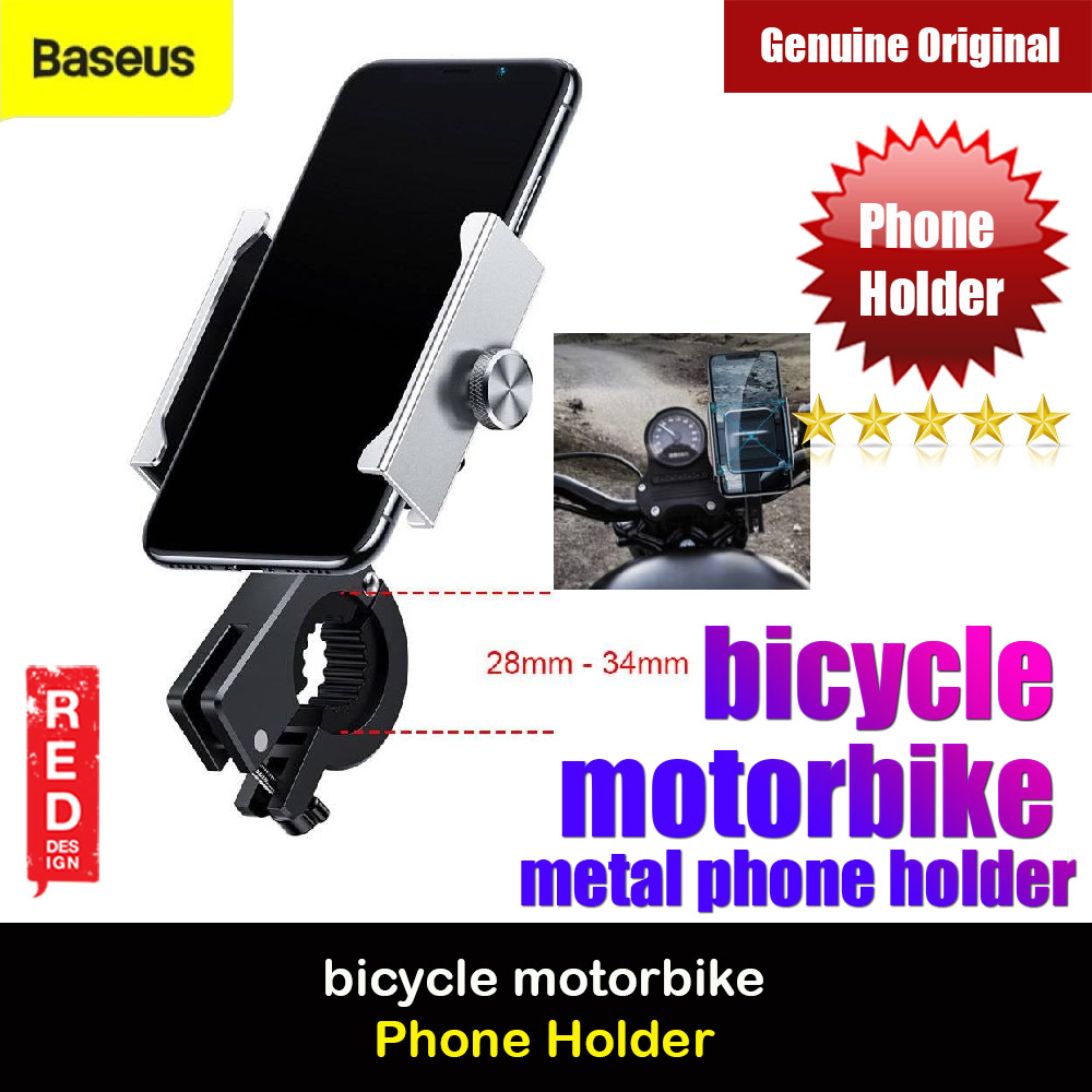 Baseus Knight metal phone holder for bicycle motorbike motorcycle handlebar (Silver)