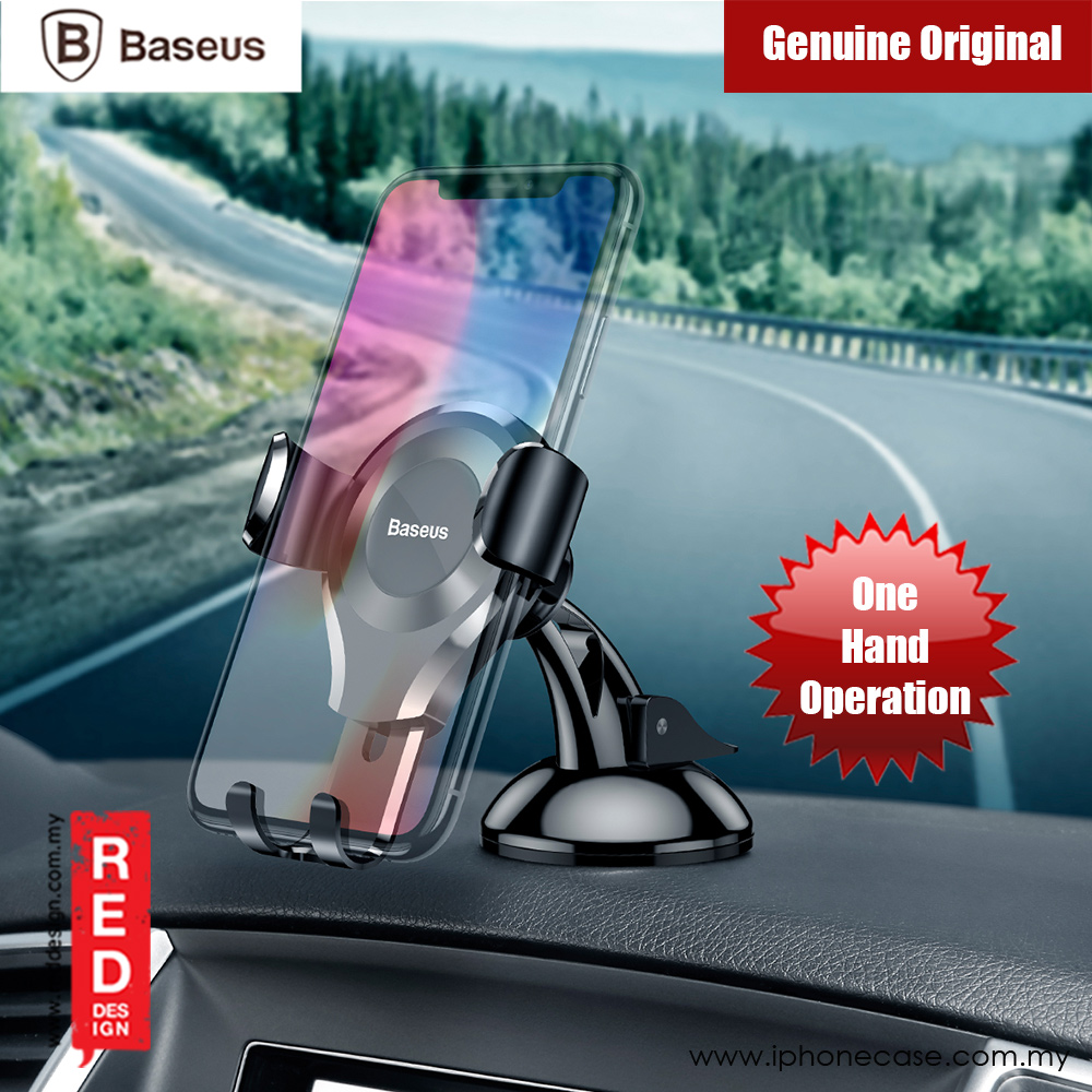 Baseus Osculum Type Universal Gravity Desktop Windscreen Car Mount for Smartphone up to 6 inches (Black)