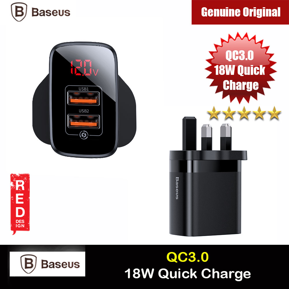 Baseus QC3.0 Quick Charge 18W Charger for Apple Samsung Huawei Mi (Black)