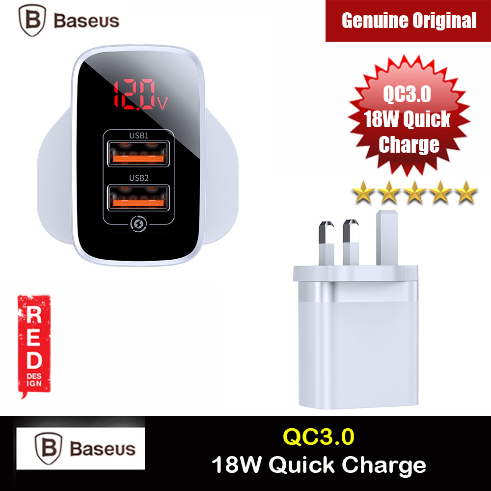 Baseus QC3.0 Quick Charge 18W Charger for Apple Samsung Huawei Mi (White)