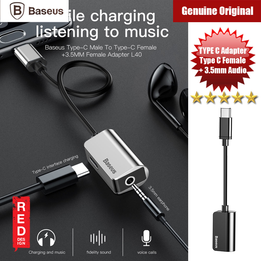 Baseus L40 Type C Male to Type C Female and 3.5mm female Adapter L40 (Black)