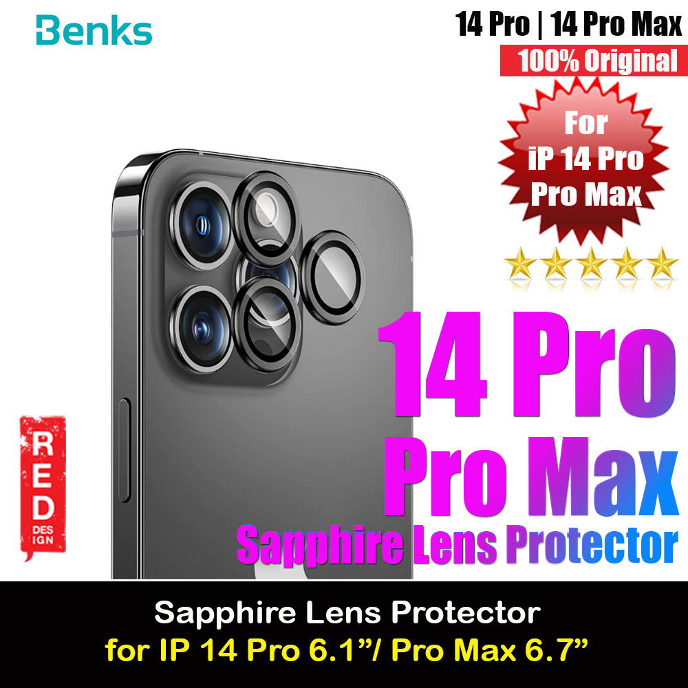 Benks Ultra Thin 9H Sapphire Glass Camera Lens Protection Protector for iPhone 14 Pro iPhone 14 Pro Max (Graphite)
