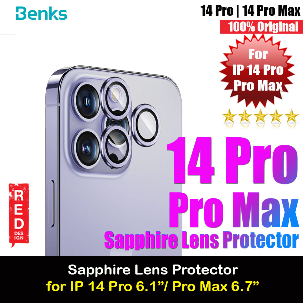 Benks Ultra Thin 9H Sapphire Glass Camera Lens Protection Protector for iPhone 14 Pro iPhone 14 Pro Max (Purple)