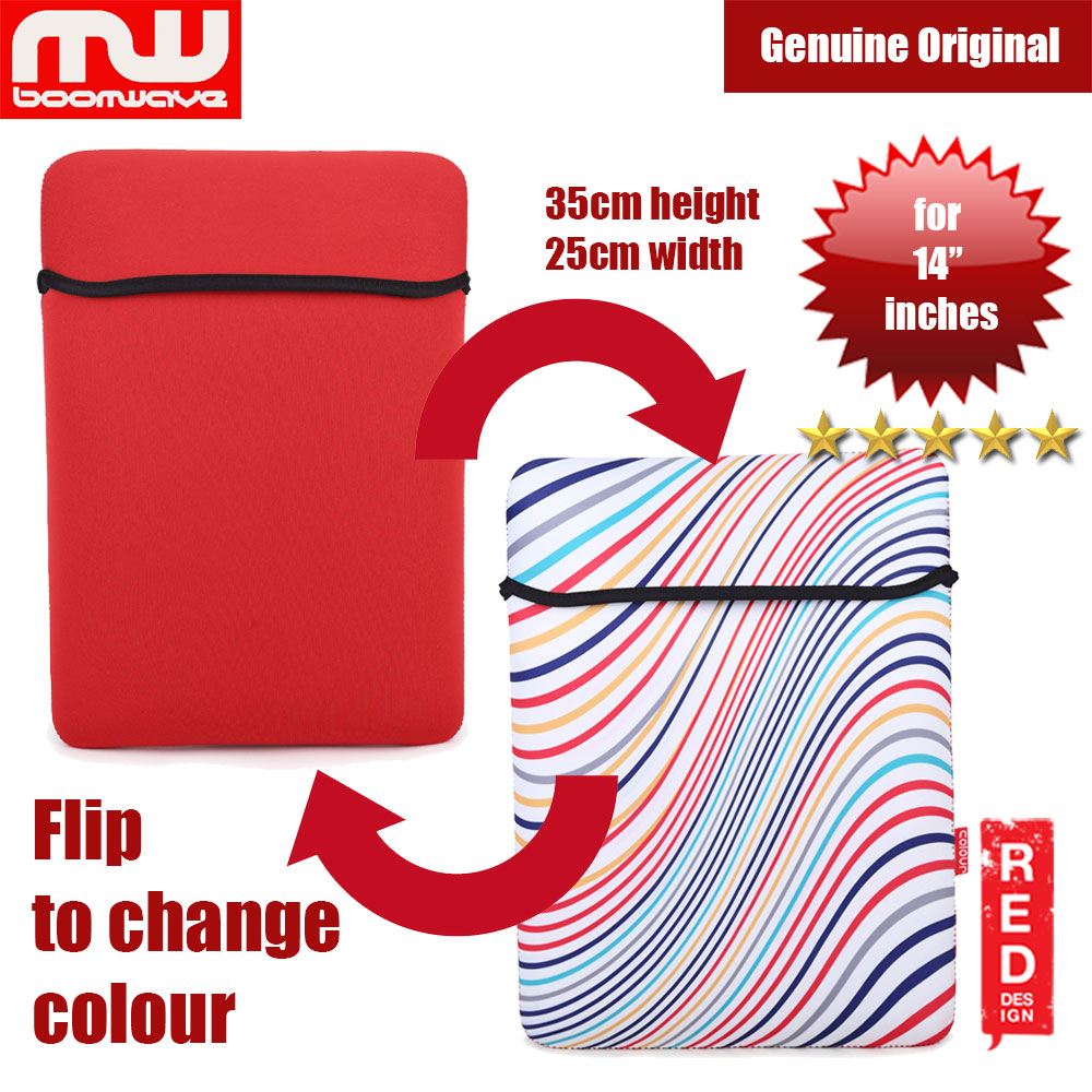 Boomwave Colour Series Laptop Notebook Macbook Sleeve Design up to 14 inches Laptop (Red)