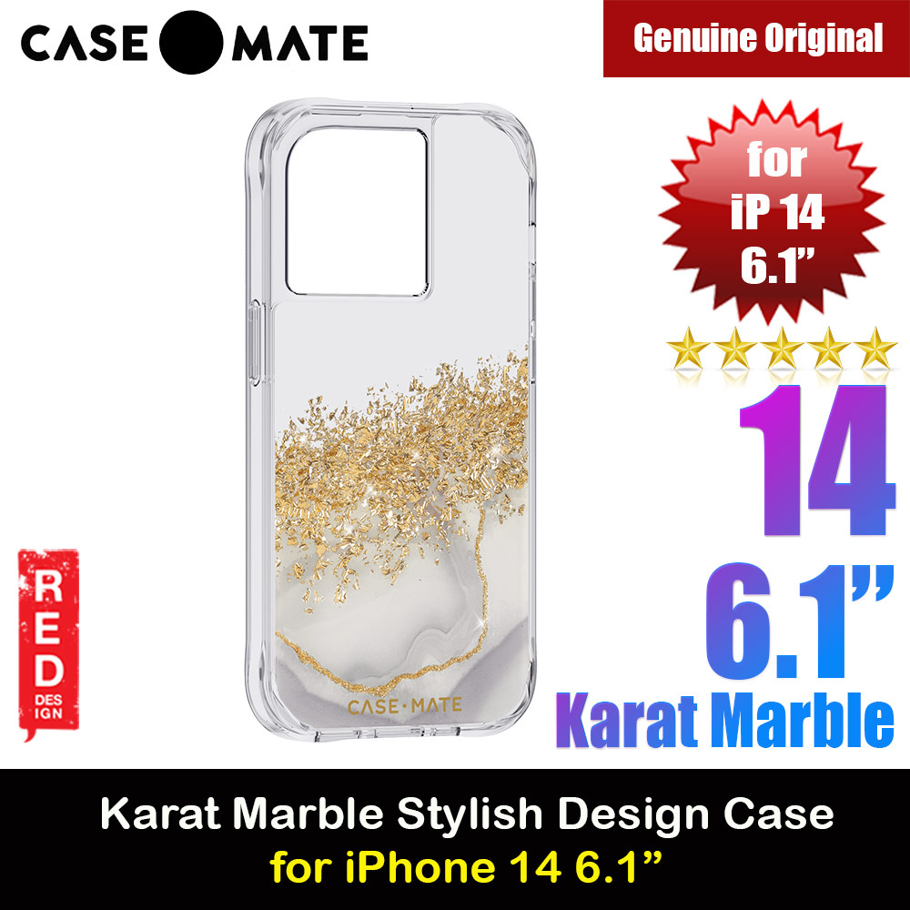 Case Mate Case-Mate Stylish Design Drop Protection Case for iPhone 14 6.1 (Karat Marble)