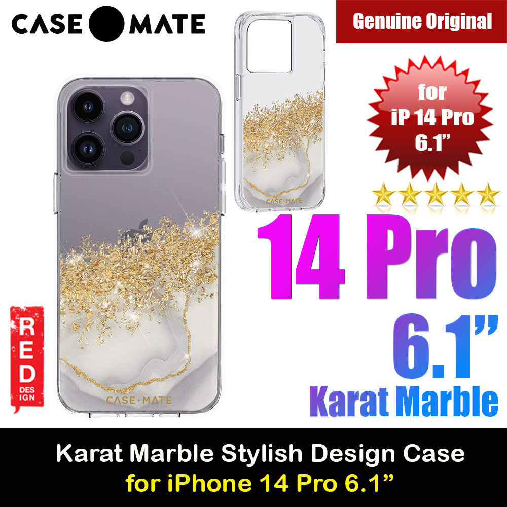 Case Mate Case-Mate Stylish Design Drop Protection Case for iPhone 14 Pro 6.1 (Karat Marble)
