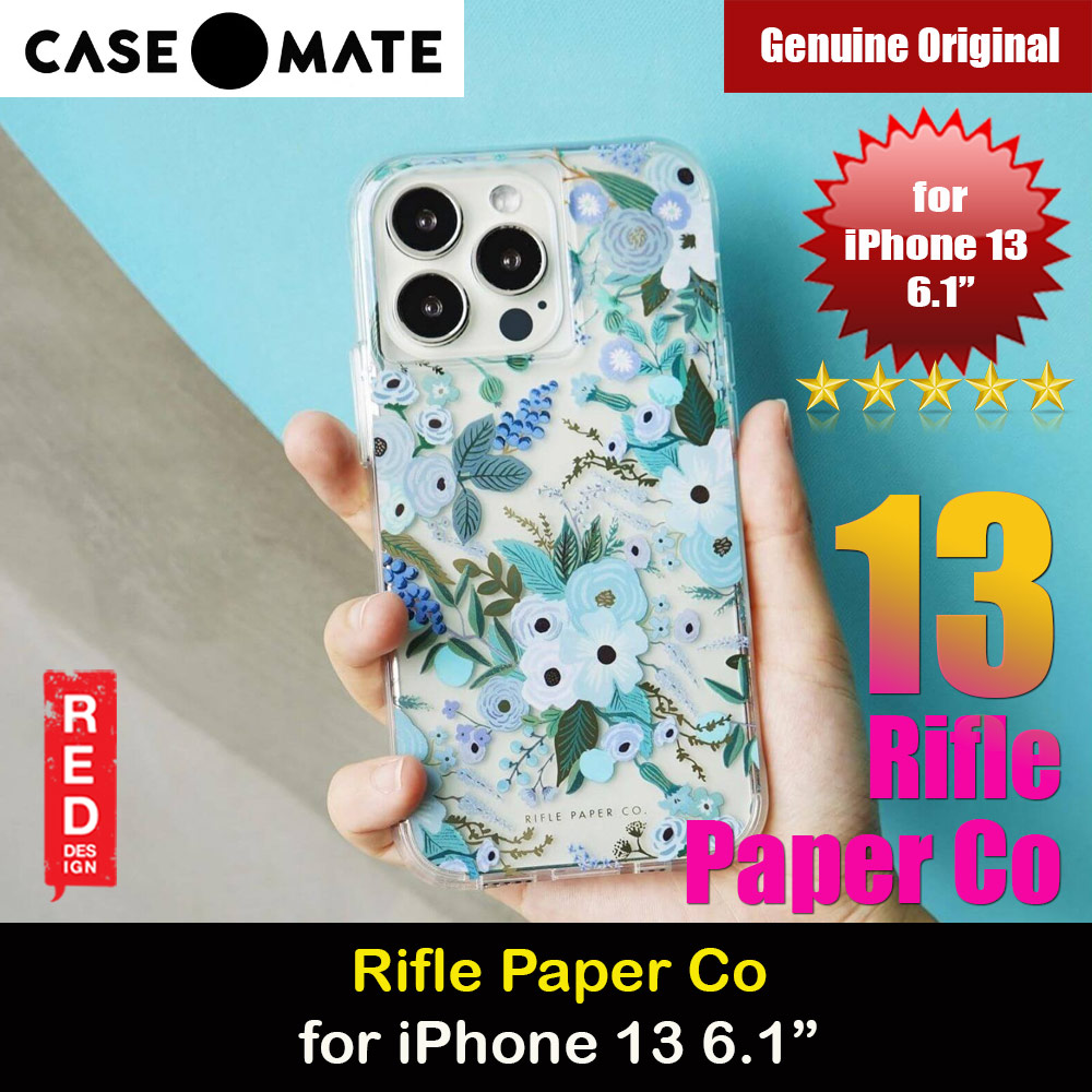 Case Mate Case-Mate Rifle Paper Co Series Protection Case for iPhone 13 6.1 (Garden Party Blue)