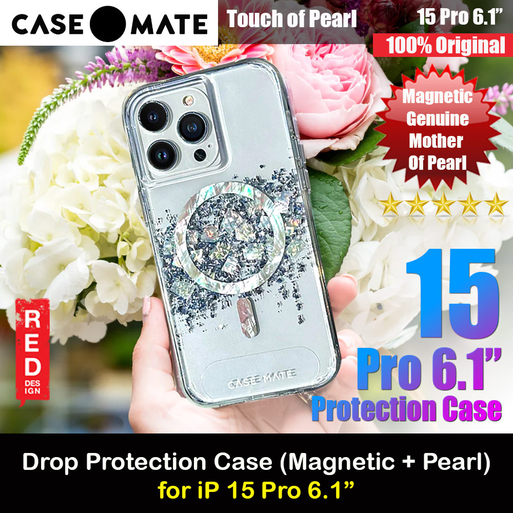 Case Mate Case-Mate Stylish Design Karat Drop Protection Case with Magsafe Magnetic Charging for iPhone 15 Pro 6.1 (Touch of Pearl)