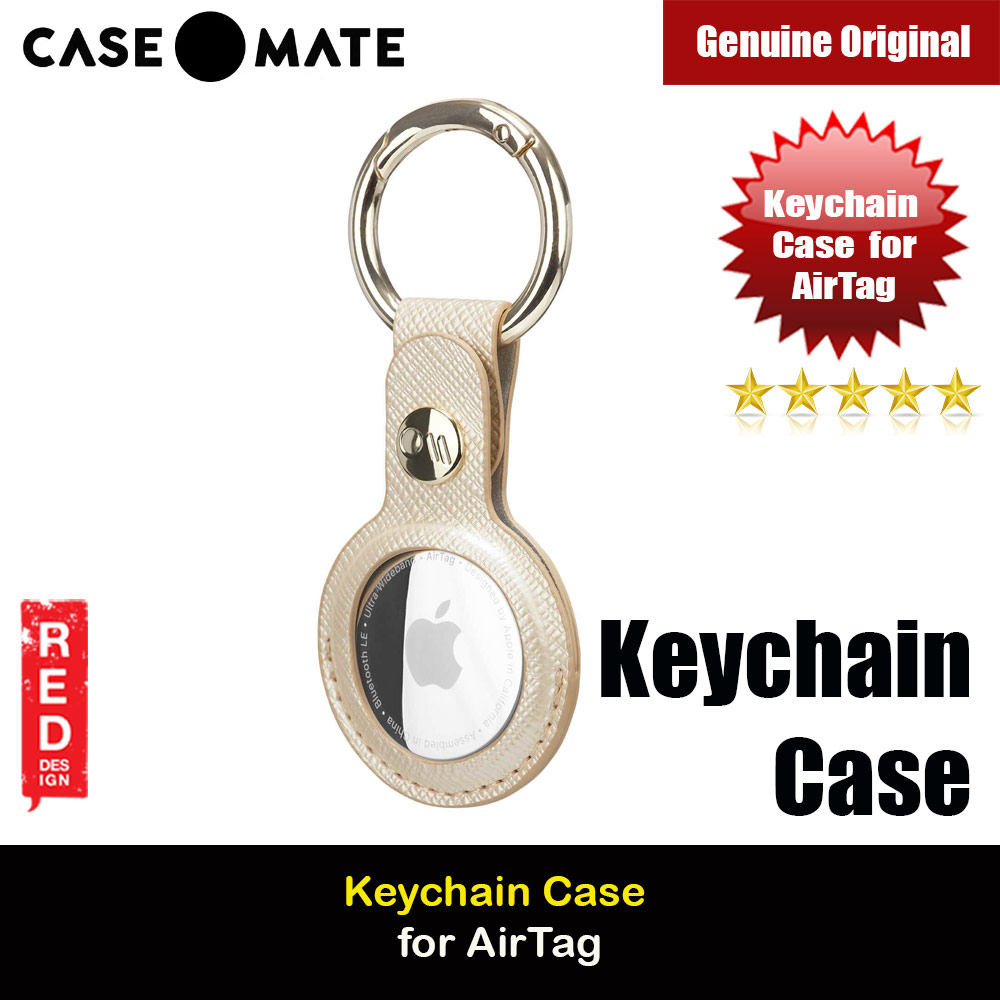 Case-Mate Case Mate Keychain Case Protective Cover Case Keyring Design for Apple AirTag (Gold)