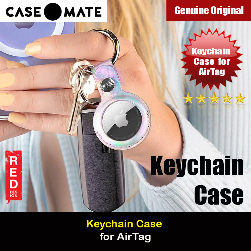 Case-Mate Case Mate Keychain Case Protective Cover Case Keyring Design for Apple AirTag (Iridescent)