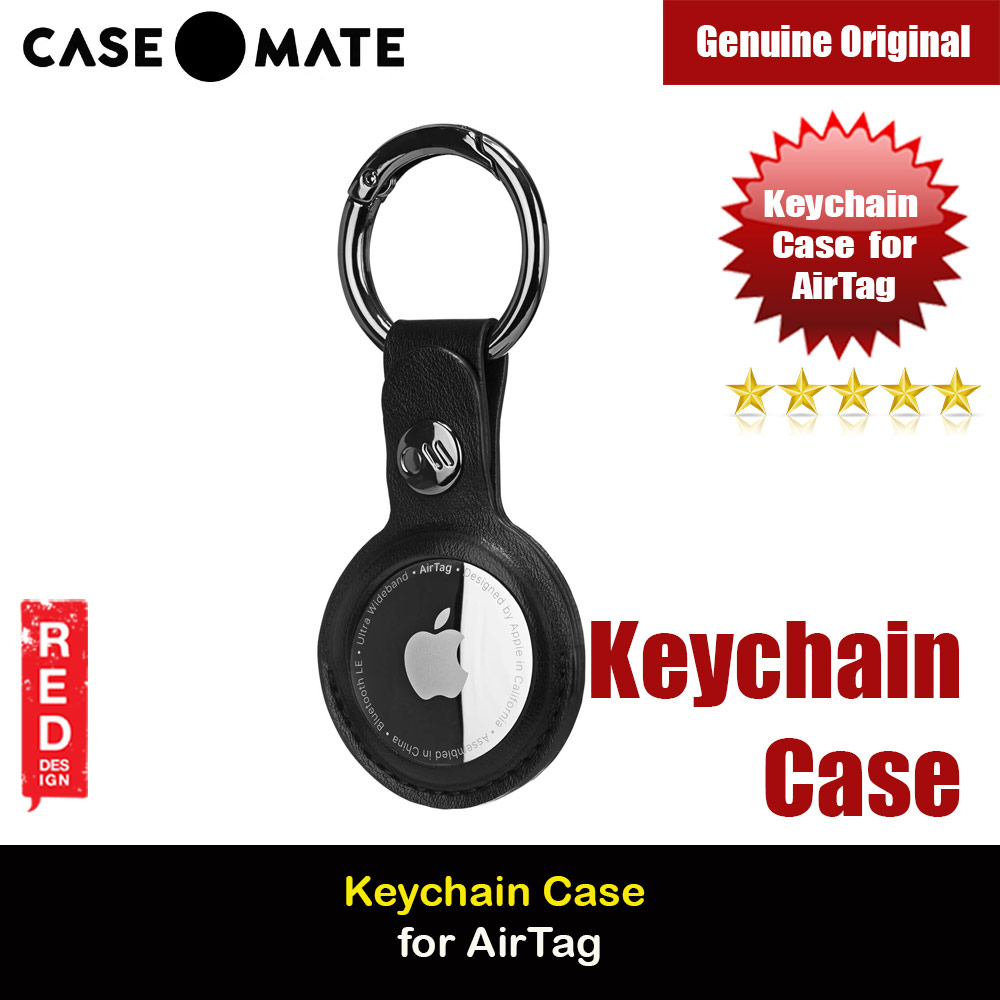 Case-Mate Case Mate Keychain Case Protective Cover Case Keyring Design for Apple AirTag (Black)