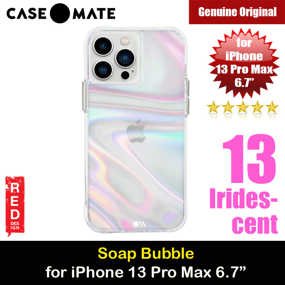Case Mate Case-Mate Soap Bubble Protection Case for iPhone 13 Pro Max 6.7 (Iridescent)
