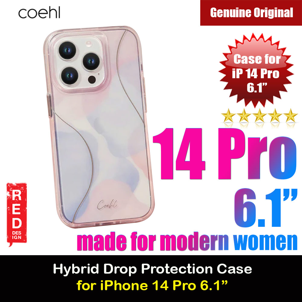Coehl Hybrid Impact Defense Raised Camera Lens Bezel Drop Protection Case Design for Modern Women for iPhone 14 Pro 6.1 (Dusk Blue)