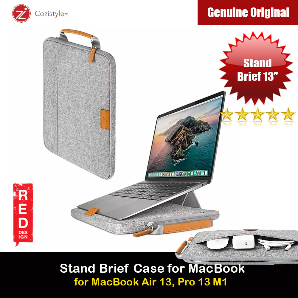 Cozistyle City Collection Stand Brief Case Protection Brief Top leather carry handle for MacBook Air 13 M1 Macbook Pro 13 M1 Laptop (Urban Gray)