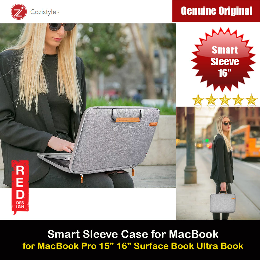 Cozistyle City Collection Smart Sleeve Protection Sleeve for MacBook Pro 15 Macbook Pro 16 Microsoft Surface Book Ultra Book (Urban Gray)