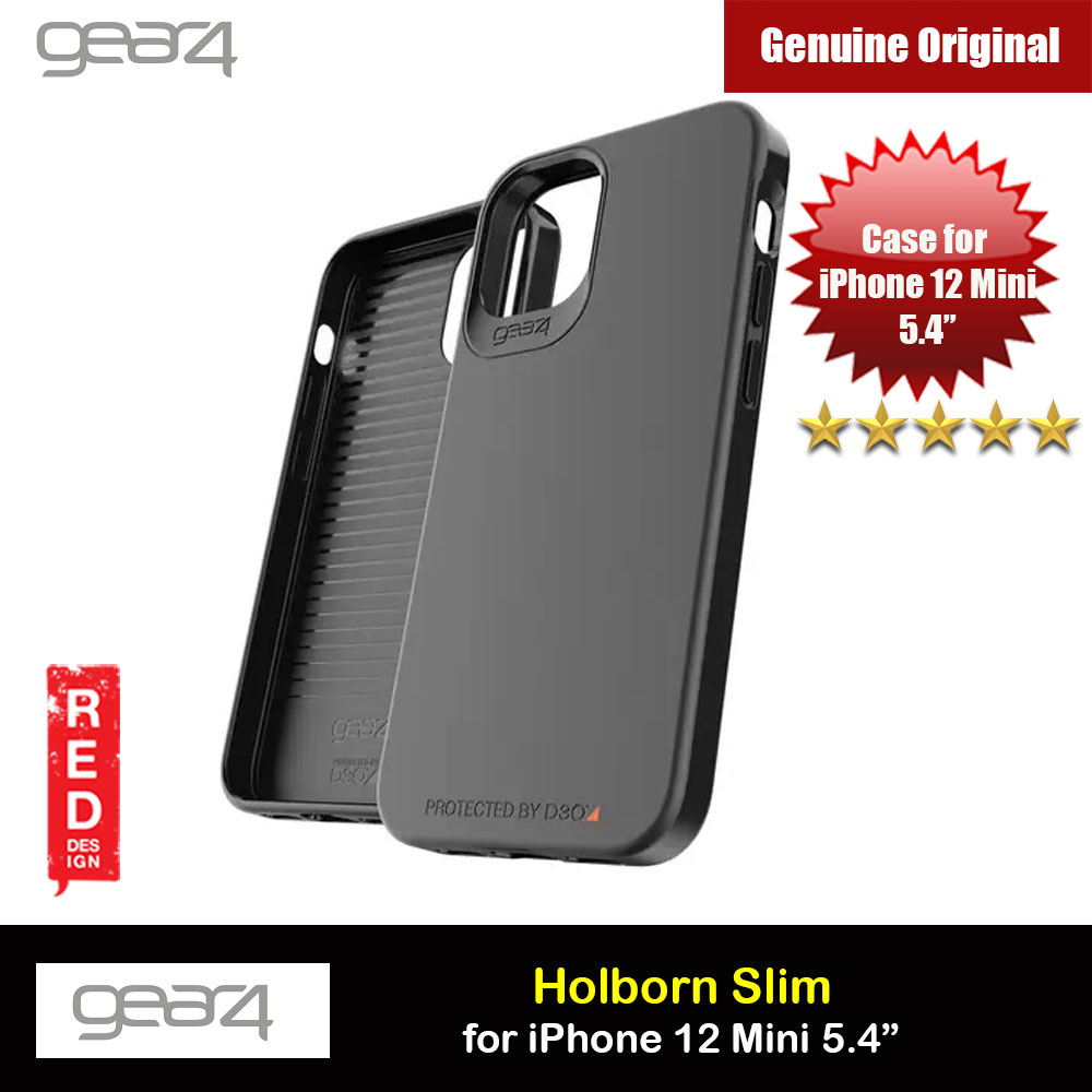 Gear4 D30 Holborn Slim Soft Touch Drop Protection Case for iPhone 12 Mini 5.4 (Black)
