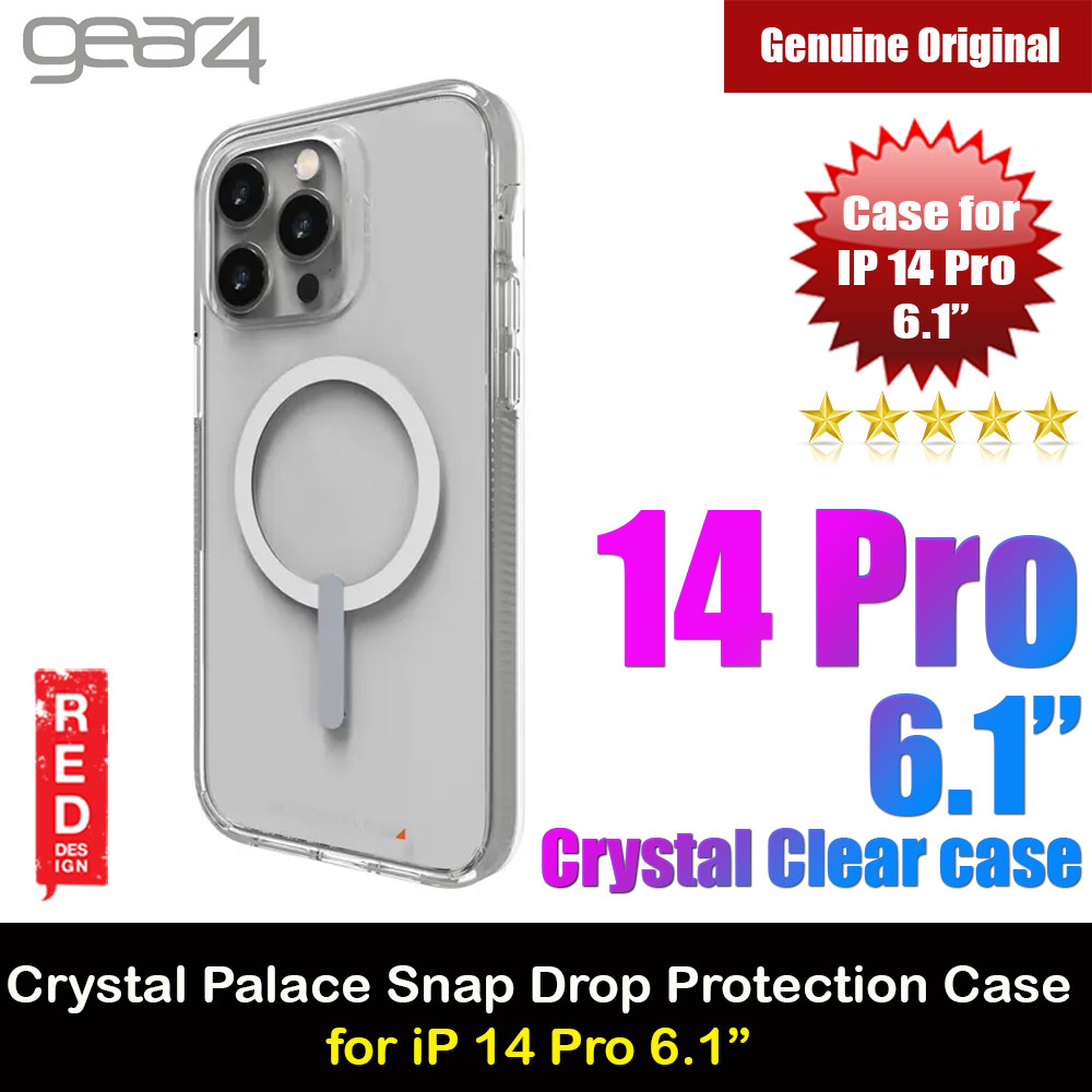 Gear4 Crystal Palace Snap D30 Drop Protection Case with Magsafe Compatible for iPhone 14 Pro 6.1 (Clear)