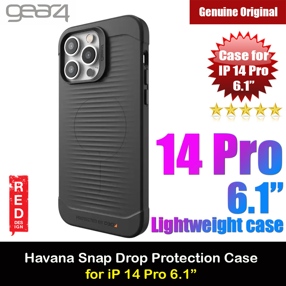 Gear4 Havana Snap D30 Drop Protection Case with Magsafe Compatible for iPhone 14 6.1 (Black)