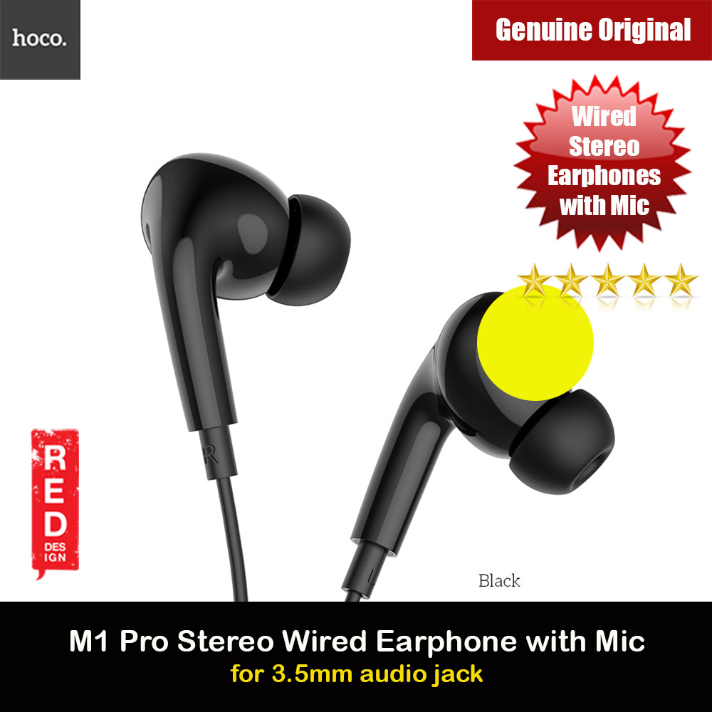 Hoco M1 Pro Stereo Wired Earphone In Ear Sport Earphones with mic for xiaomi iPhone Samsung Headset Laptop Computer Table 3.5mm Interface (Black)