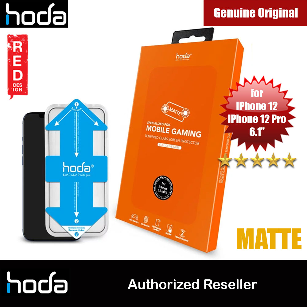 Hoda 0.33mm Full Coverage Tempered Glass Screen Protector Design for Gaming Gamer for Apple iPhone 12 iPhone 12 Pro 6.1 (Matte with Helper Installation Kit)
