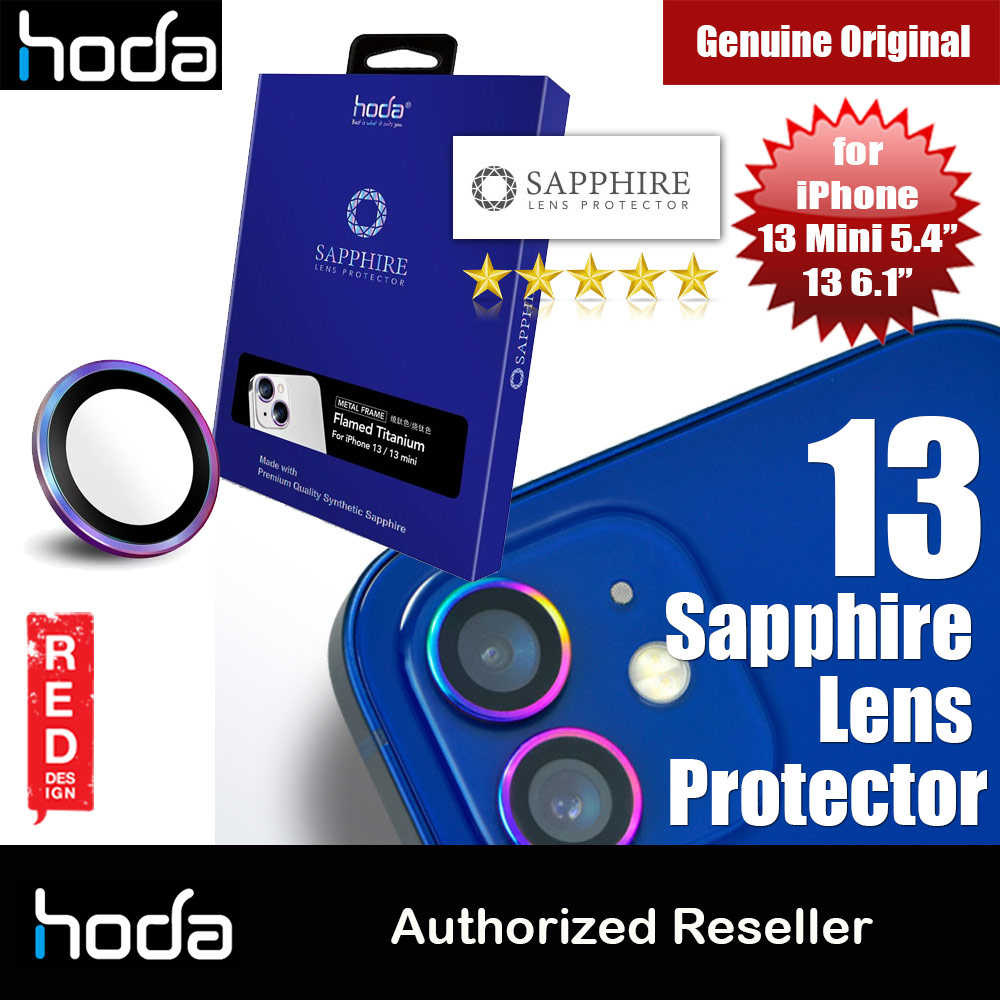 Hoda Sapphire Lens Protector for iPhone 13 Mini 5.4 iPhone 13 6.1  (2PCS Flamed Titanium)