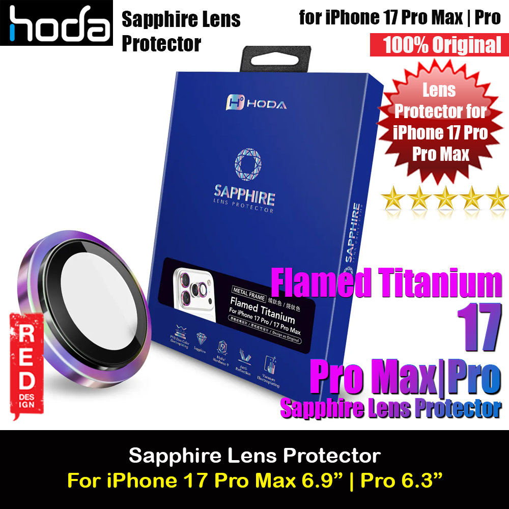 Hoda Sapphire Lens Protector for iPhone 17 Pro Max 6.9 17 Pro 6.3  (3PCS Flamed Titanium)