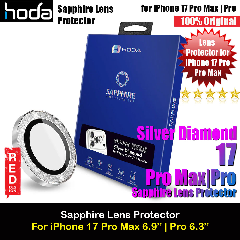 Hoda Sapphire Lens Protector for iPhone 17 Pro Max 6.9 17 Pro 6.3  (3PCS Silver Diamond)
