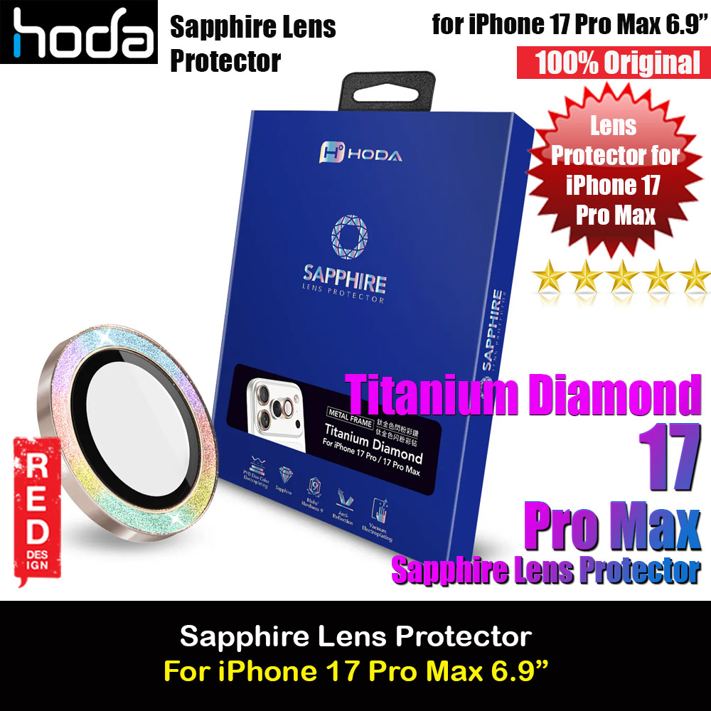 Hoda Sapphire Lens Protector for iPhone 17 Pro Max 6.9 17 Pro 6.3  (3PCS Titanium Diamond)