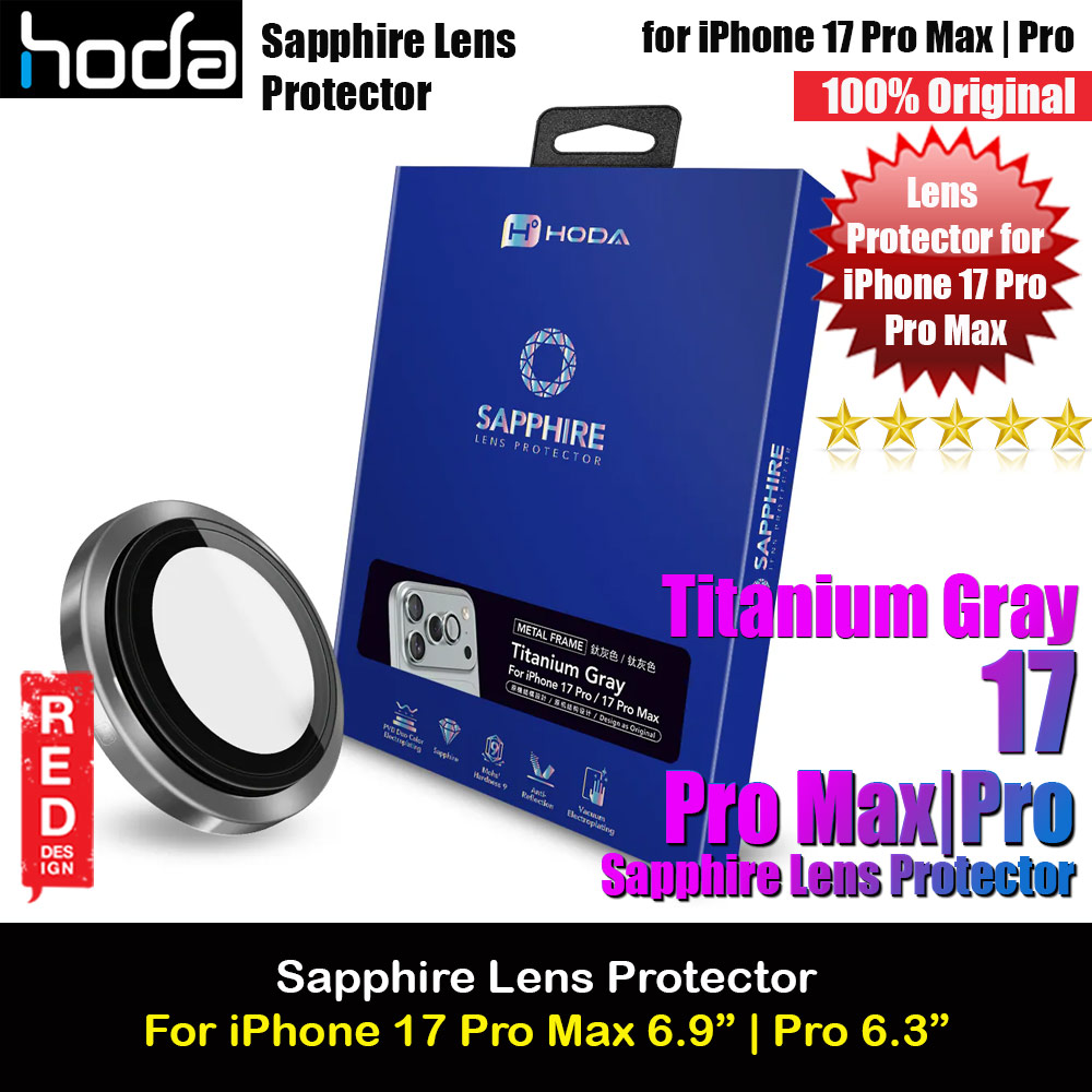 Hoda Sapphire Lens Protector for iPhone 17 Pro Max 6.9 17 Pro 6.3  (3PCS Titanium Grey)