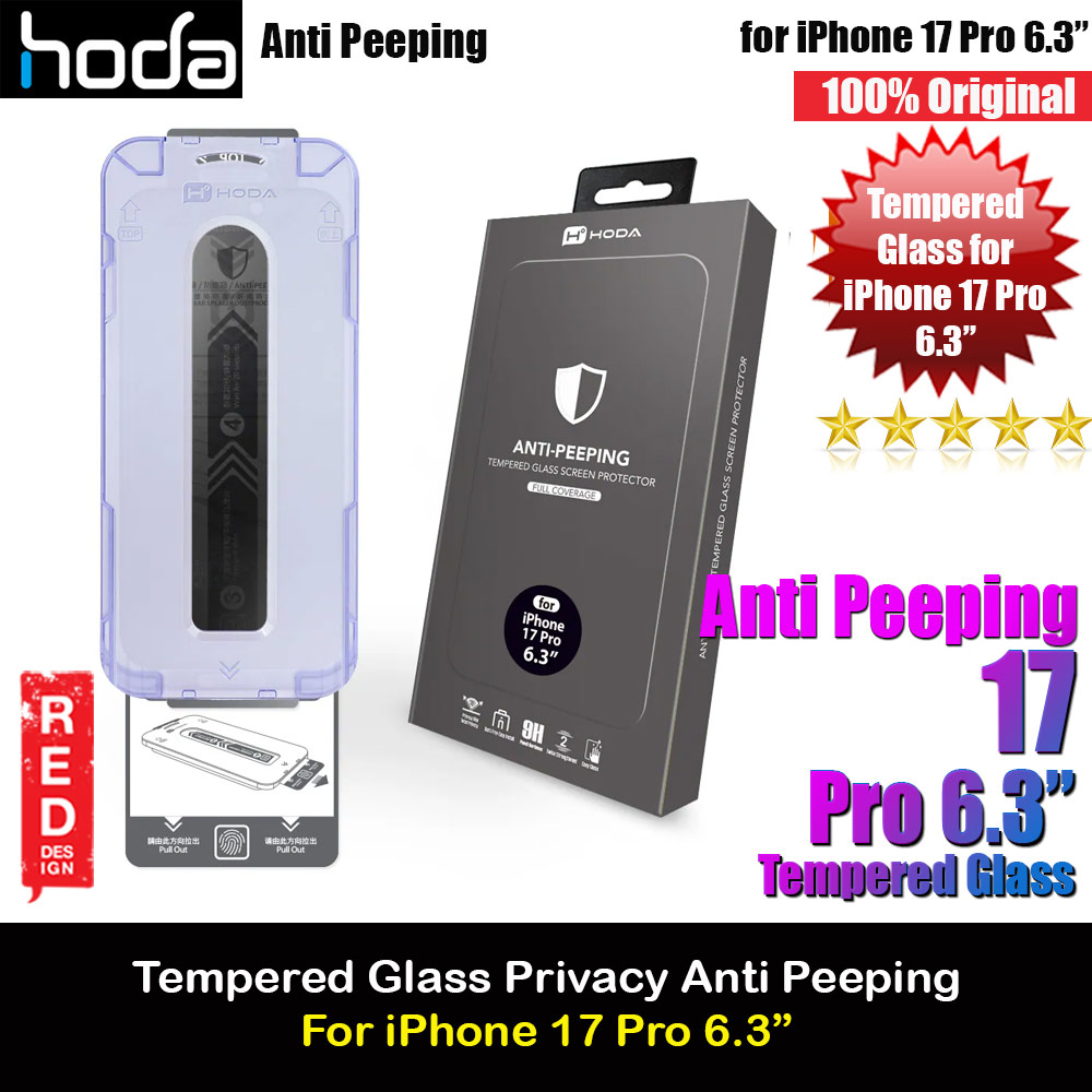 Hoda Privacy Full Coverage Tempered Glass Screen Protector for iPhone 17 Pro 6.3 (Anti Peep)